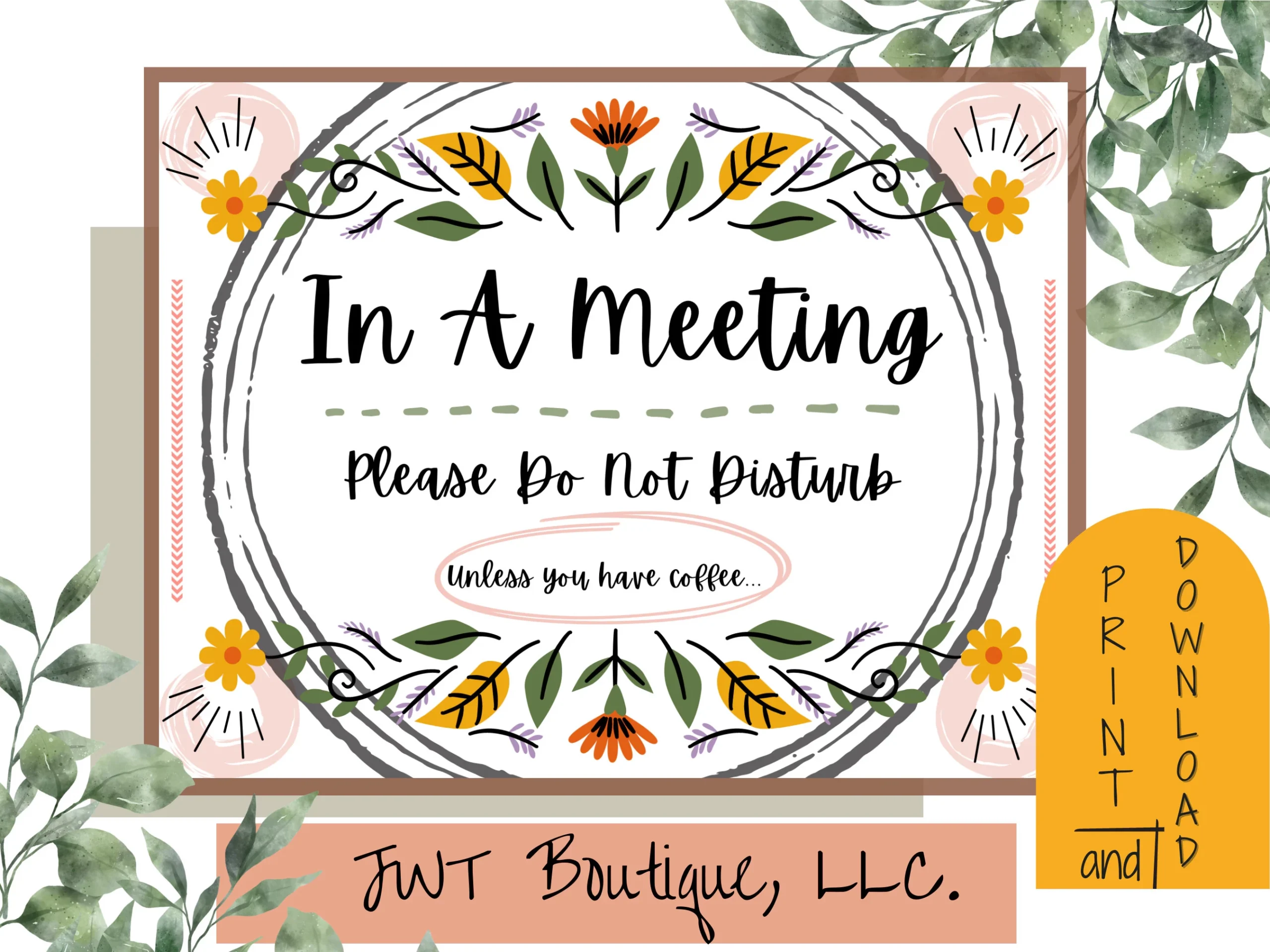 Office Sign Office Sign Printable Office Sign For Door In A Meeting Note In A Meeting Sign Printable In A Meeting Please Do Not Disturb Etsy