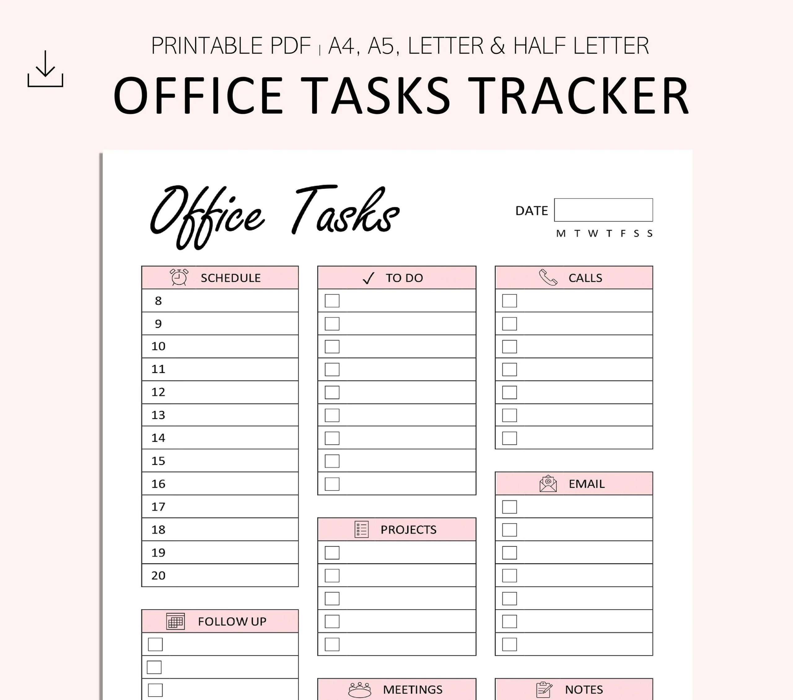Office Task Tracker Printable Office Organizer Work Planner Work To Do List Work Checklist PDF A4 A5 Letter Half Letter Etsy Office Task Tracker Printable Office Organizer Work Planner Work To Do List Work Checklist PDF A4 A5 Letter Half Letter Etsy