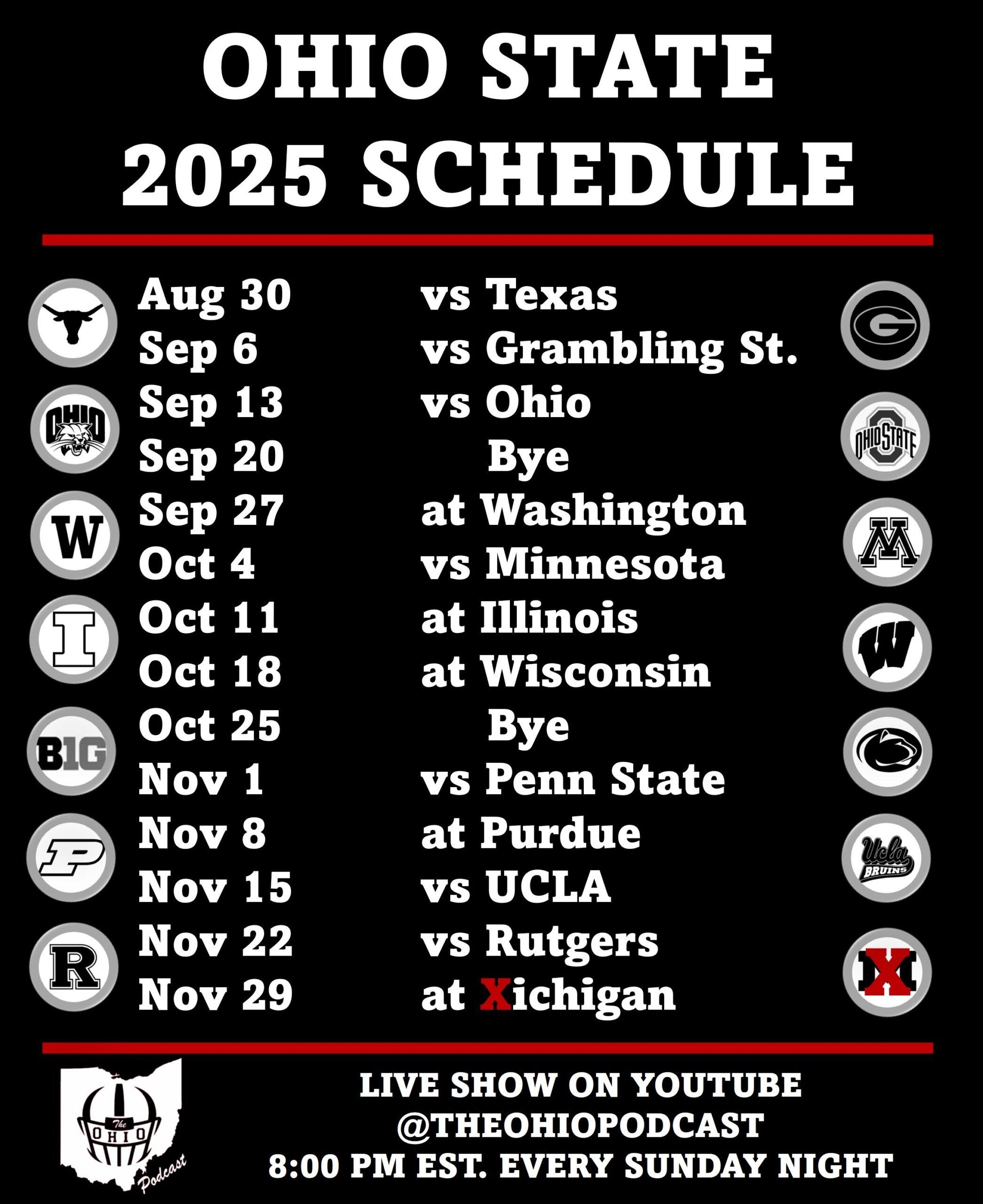 Ohio State Football Schedule Printable Ohio State Football Schedule Printable