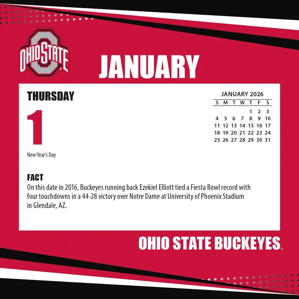 Ohio State Buckeyes 2026 Desk Calendar Calendars