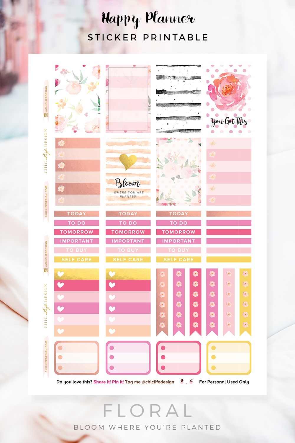 One Sheet Week Planner Stickers Chelsea DPD3158 