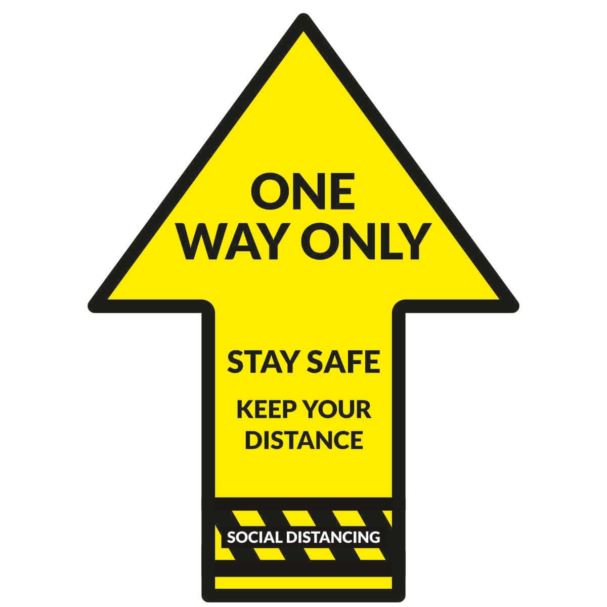 One Way Arrow Floor Vinyl Covid Safety Sign Free UK Shipping