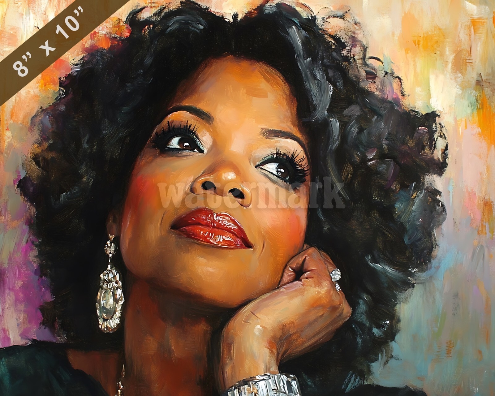 Oprah Winfrey On Her Show Oil Painting 8x10 Print EBay