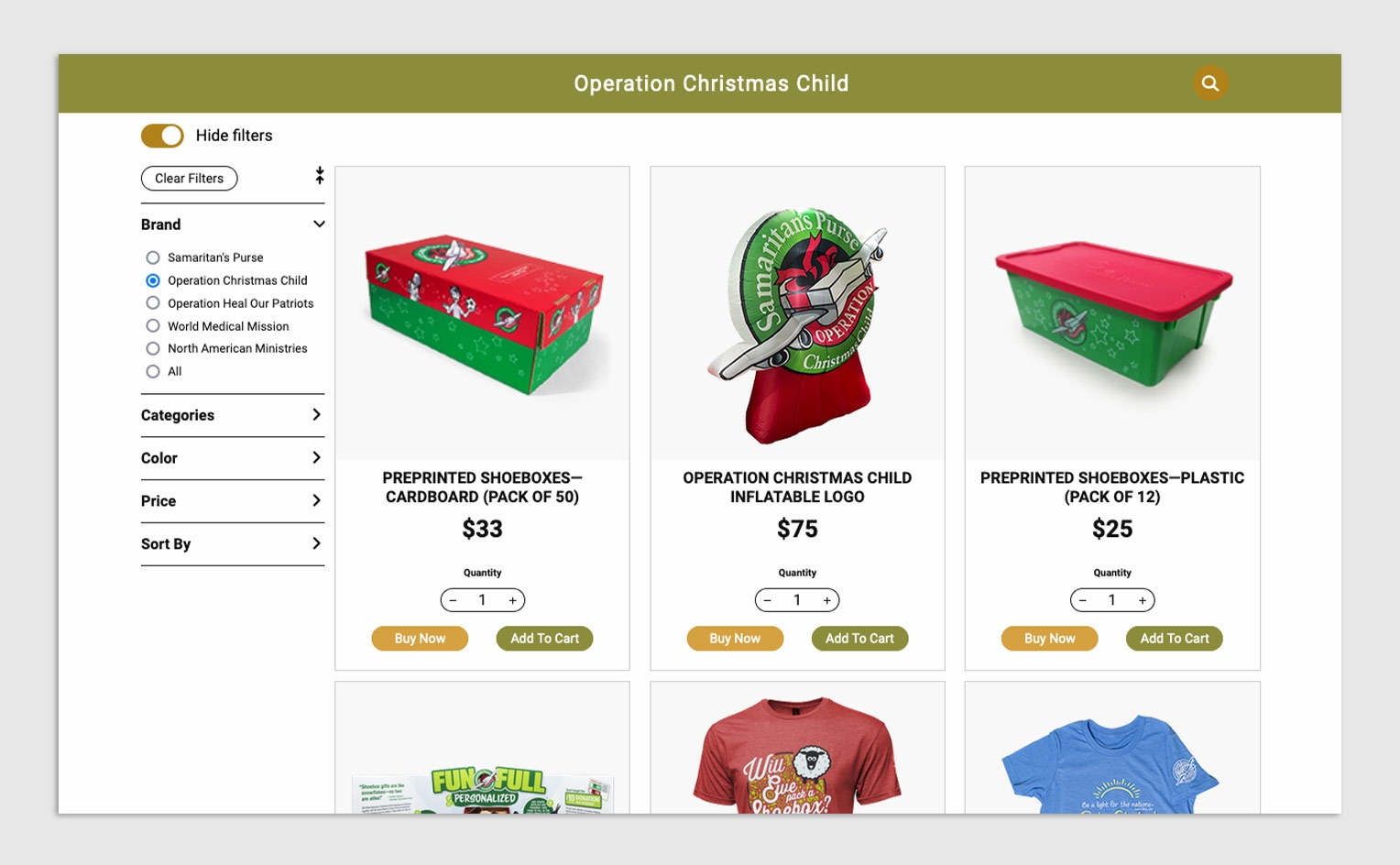 Order Free Operation Christmas Child Materials