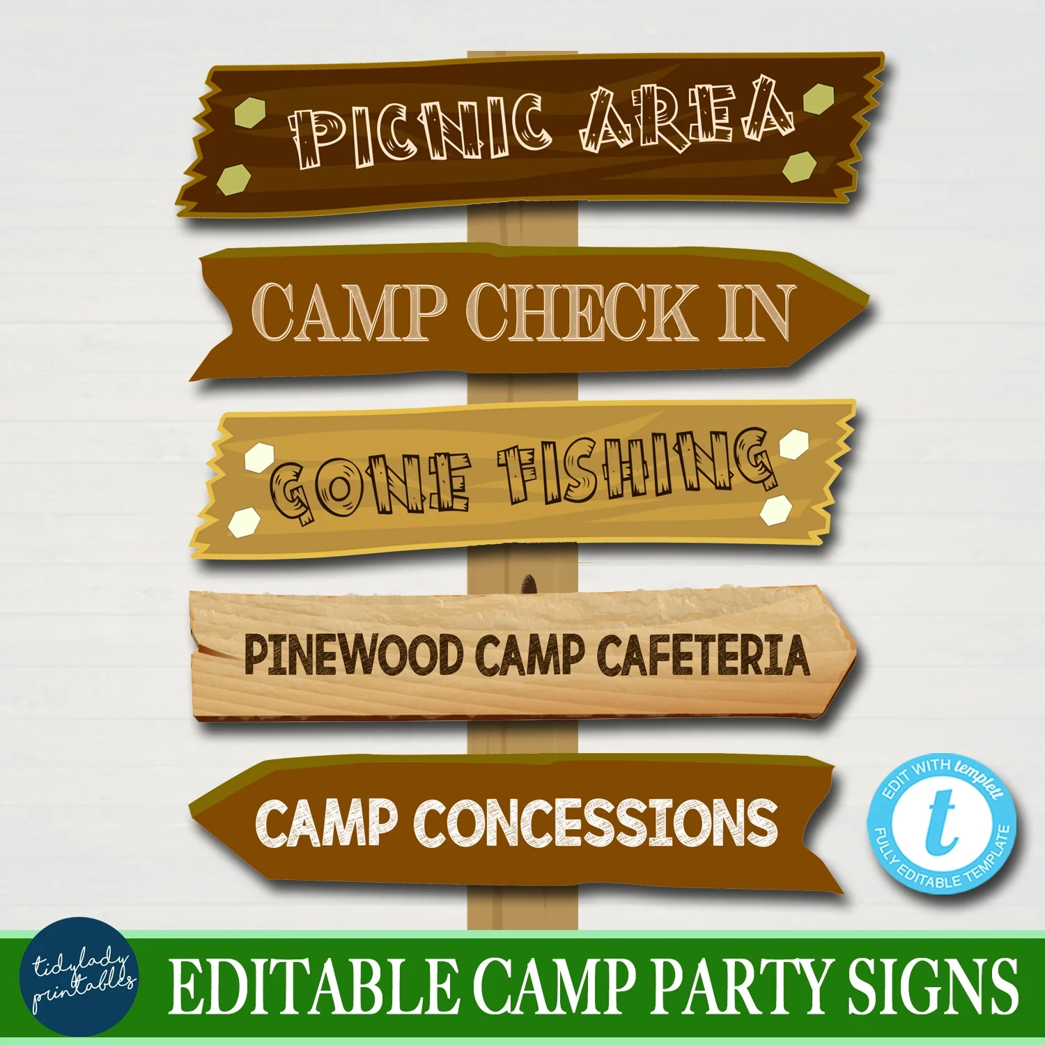 Outdoor Camp Theme Party Decor Signs TidyLady Printables