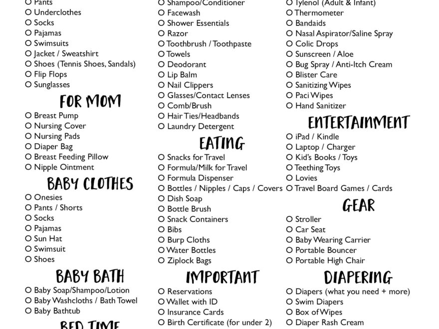 Packing List For Traveling With A Baby Our Handcrafted Life