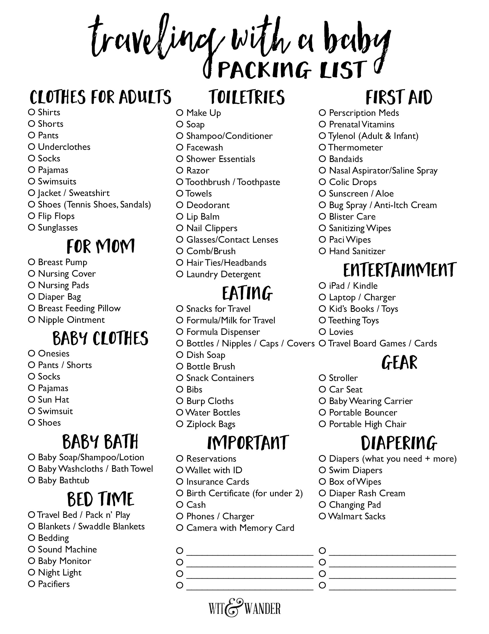 Packing List For Traveling With A Baby Our Handcrafted Life Packing List For Traveling With A Baby Our Handcrafted Life