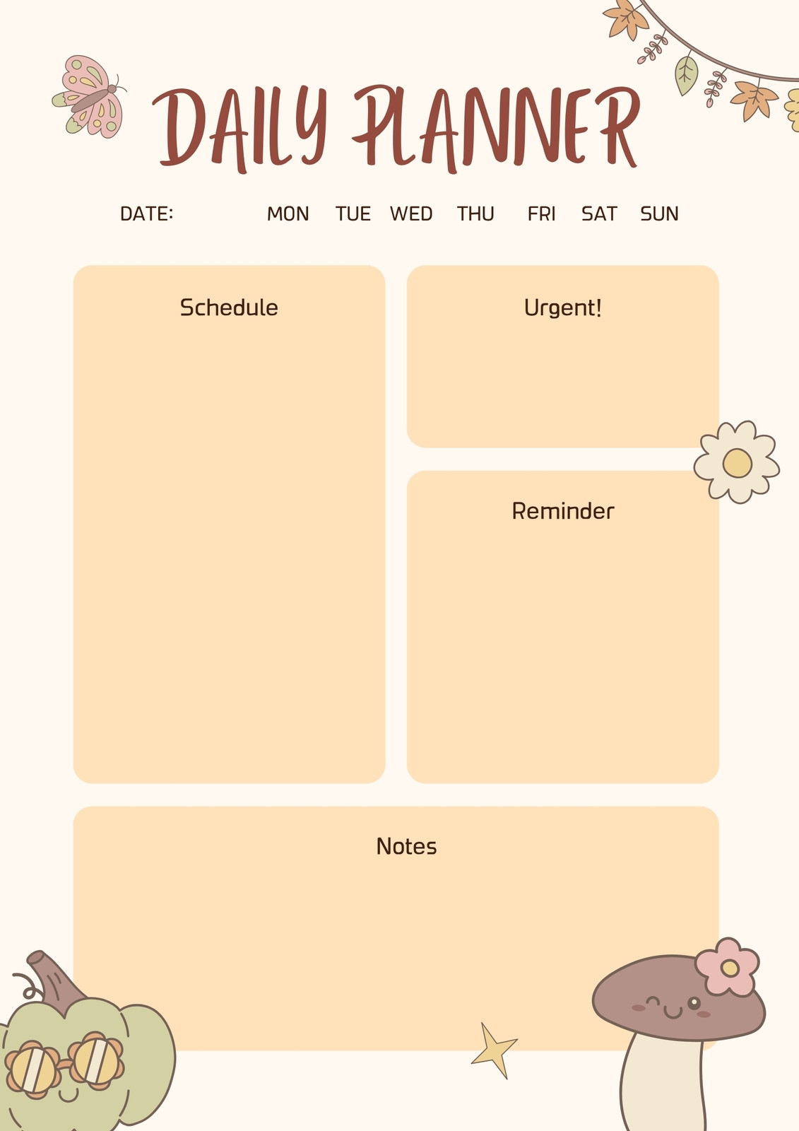 Free Daily Planner Autumn Printable