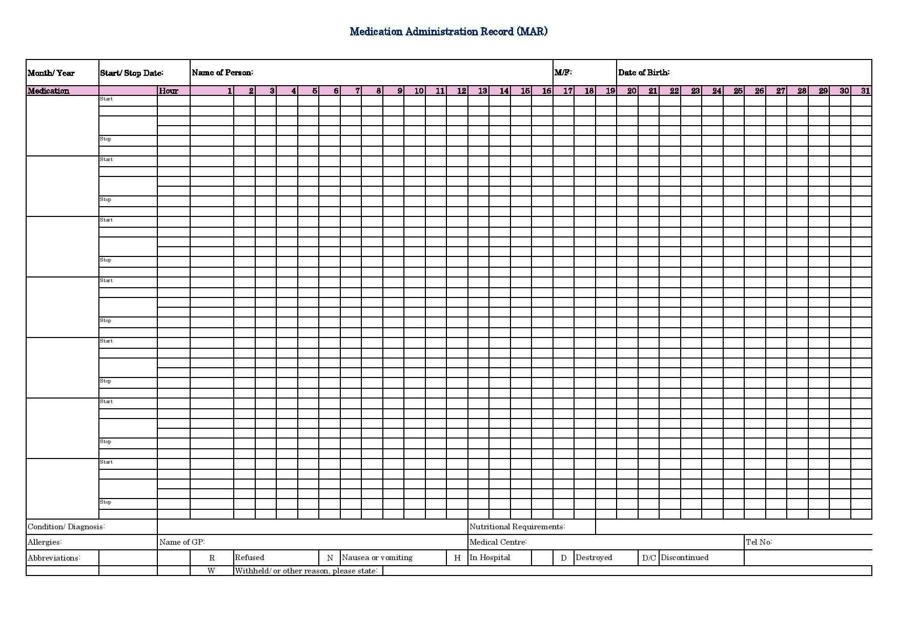 PAIN MEDICATION TRACKING LOG S