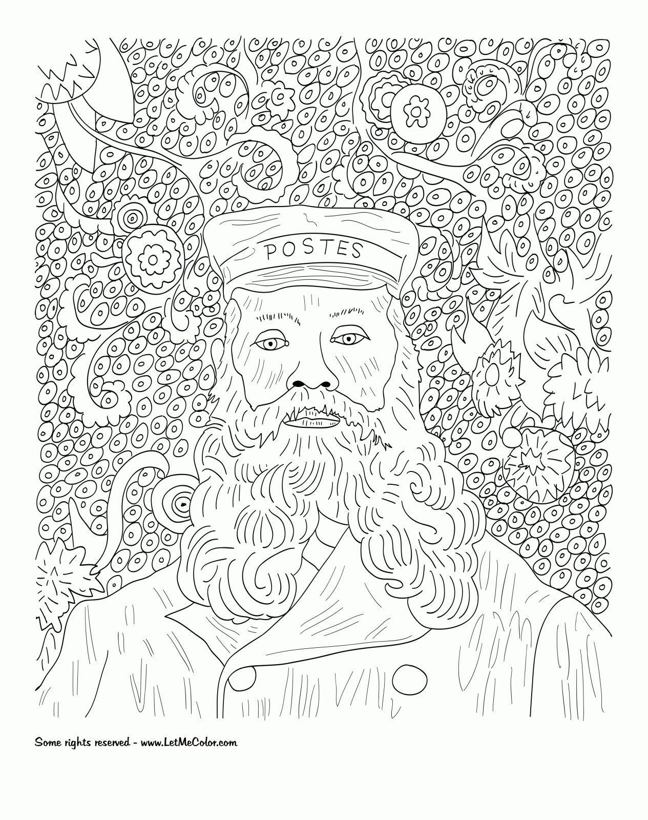 Painting Coloring Pages Vincent Van Gogh s Portrait Of Joseph Roulin LetMeColor