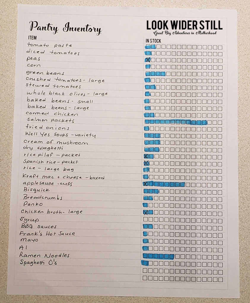 Pantry Organization FREE Printable Pantry Freezer And Meal Plan Inventories Look Wider Still