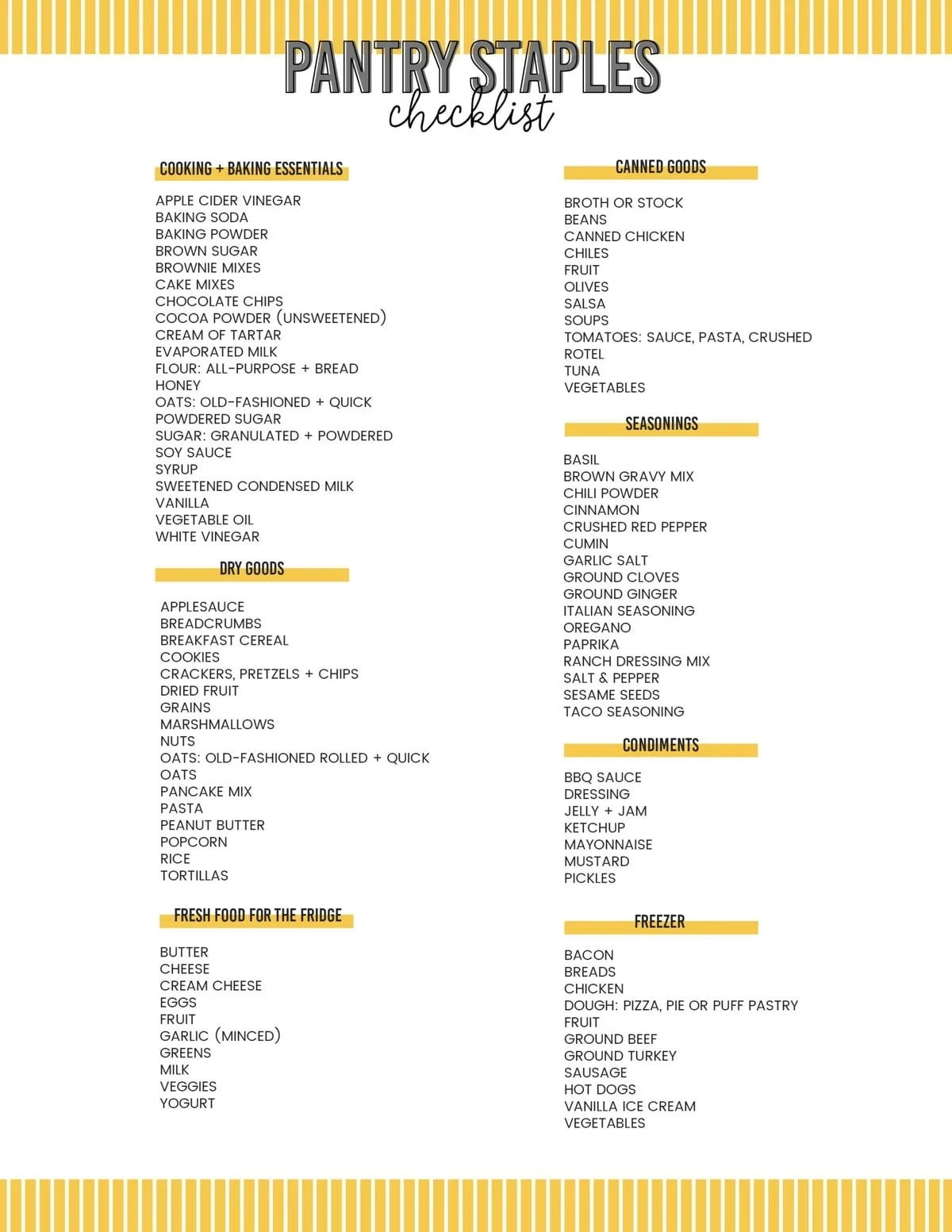 Pantry Staples List With FREE Printable Lil Luna