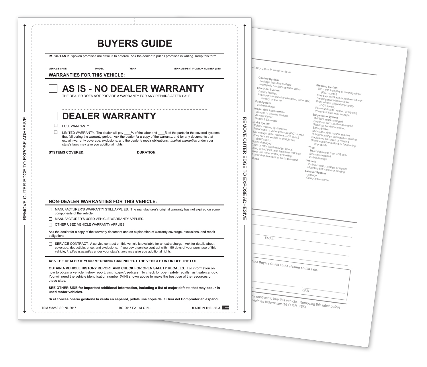 Printable Buyers Guide Form