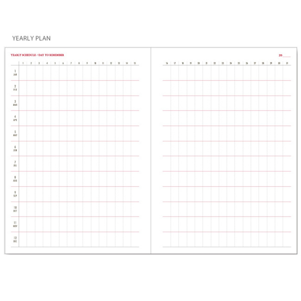 Paperian Brilliant Spiral Undated Weekly Planner Scheduler