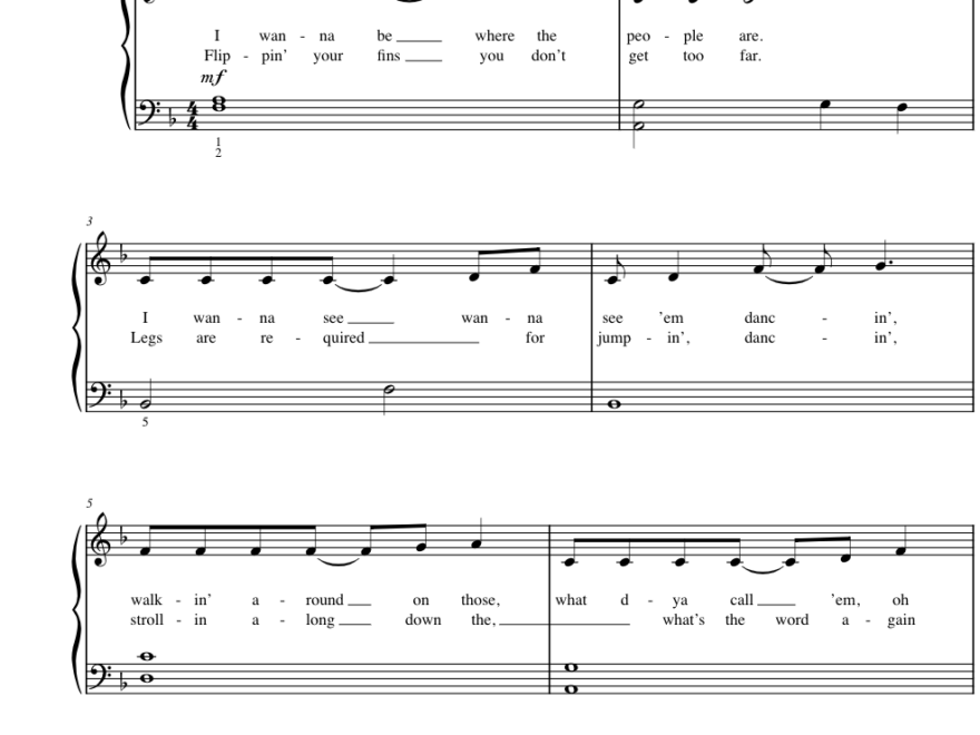 Part Of Your World Easy Piano Sheet Music FREE Piano Lesson For Kids The Piano Student
