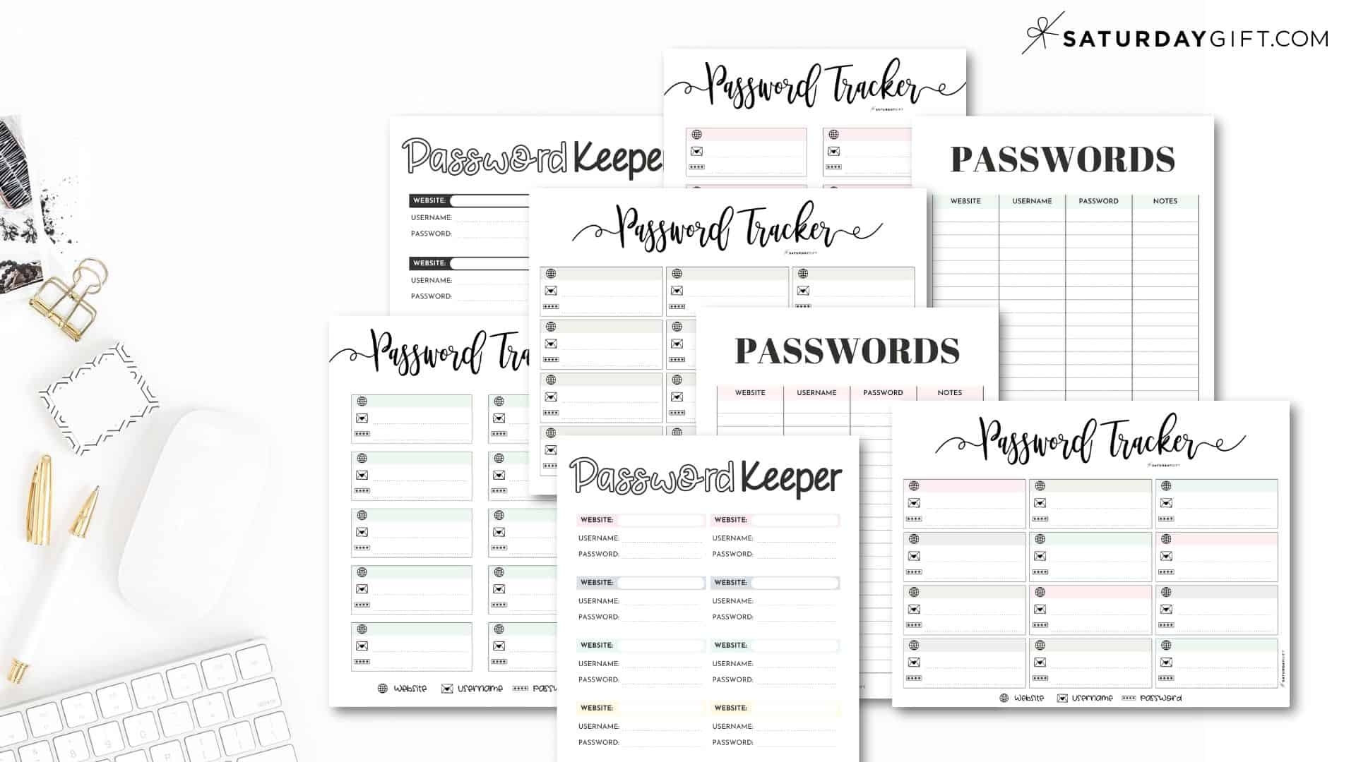 Password Reminder Printable Happy Planner