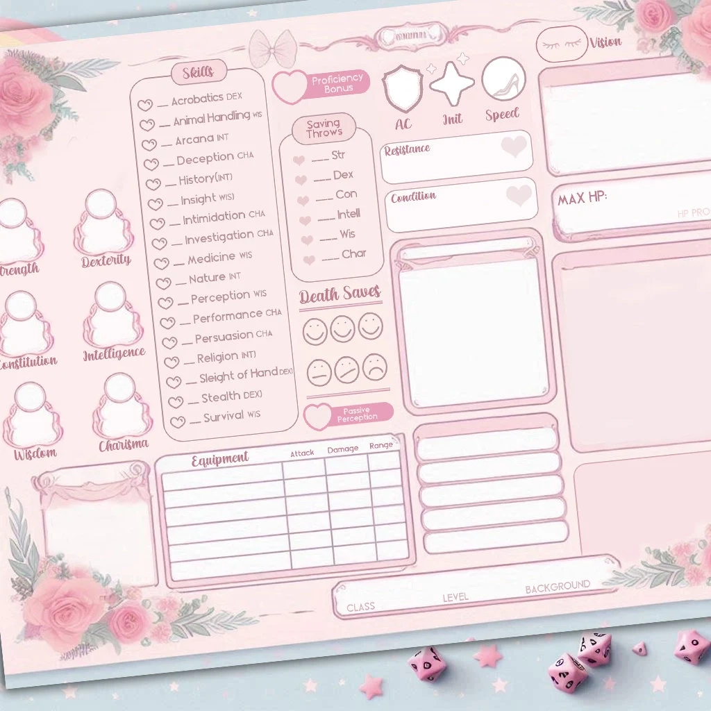 Printable Character Sheets 6th Grade