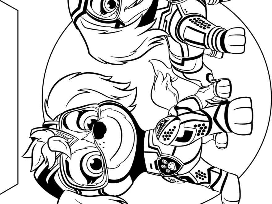 Paw Patrol Mighty Pups Coloring Page For Kids
