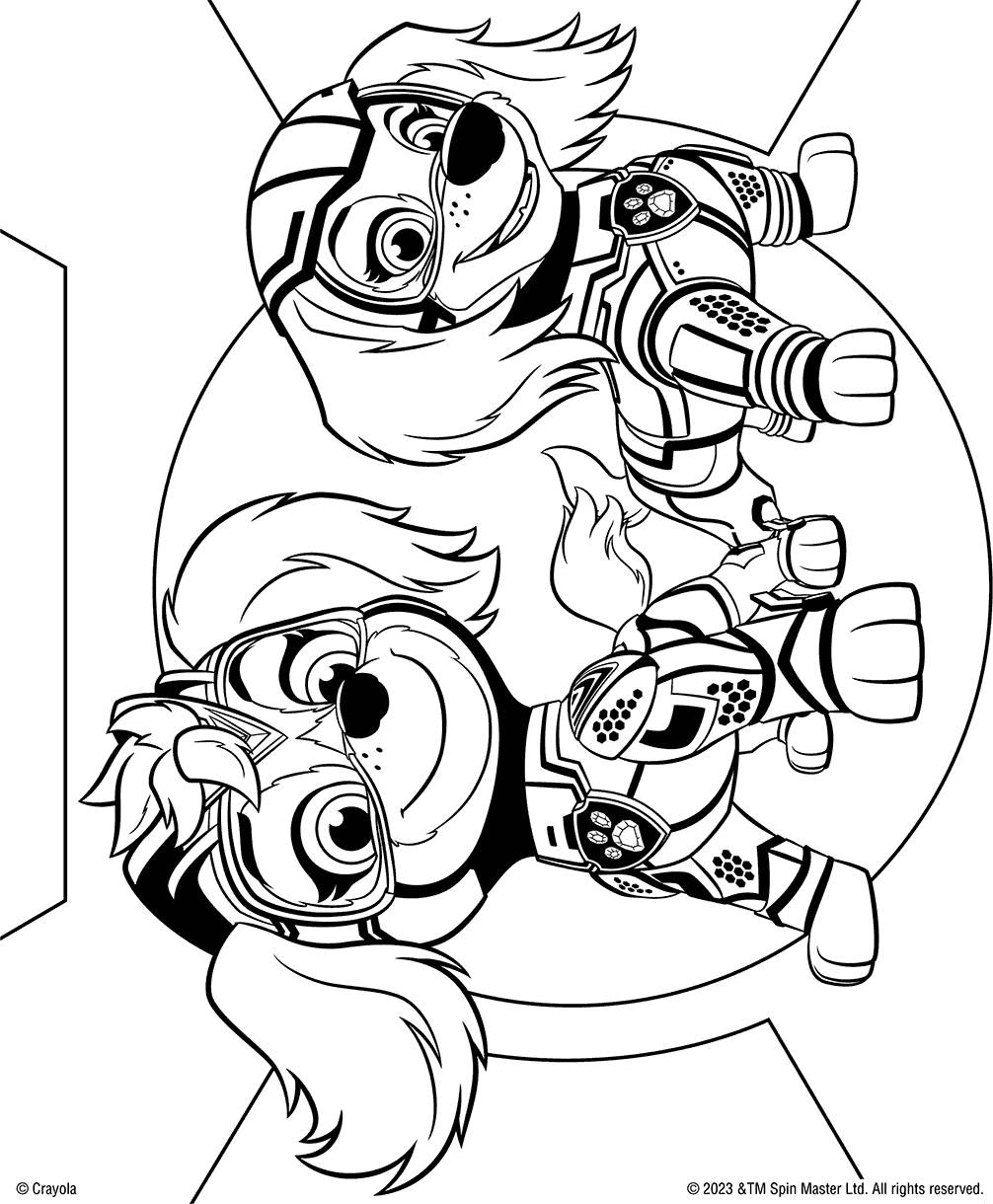 Paw Patrol Mighty Pups Coloring Page For Kids