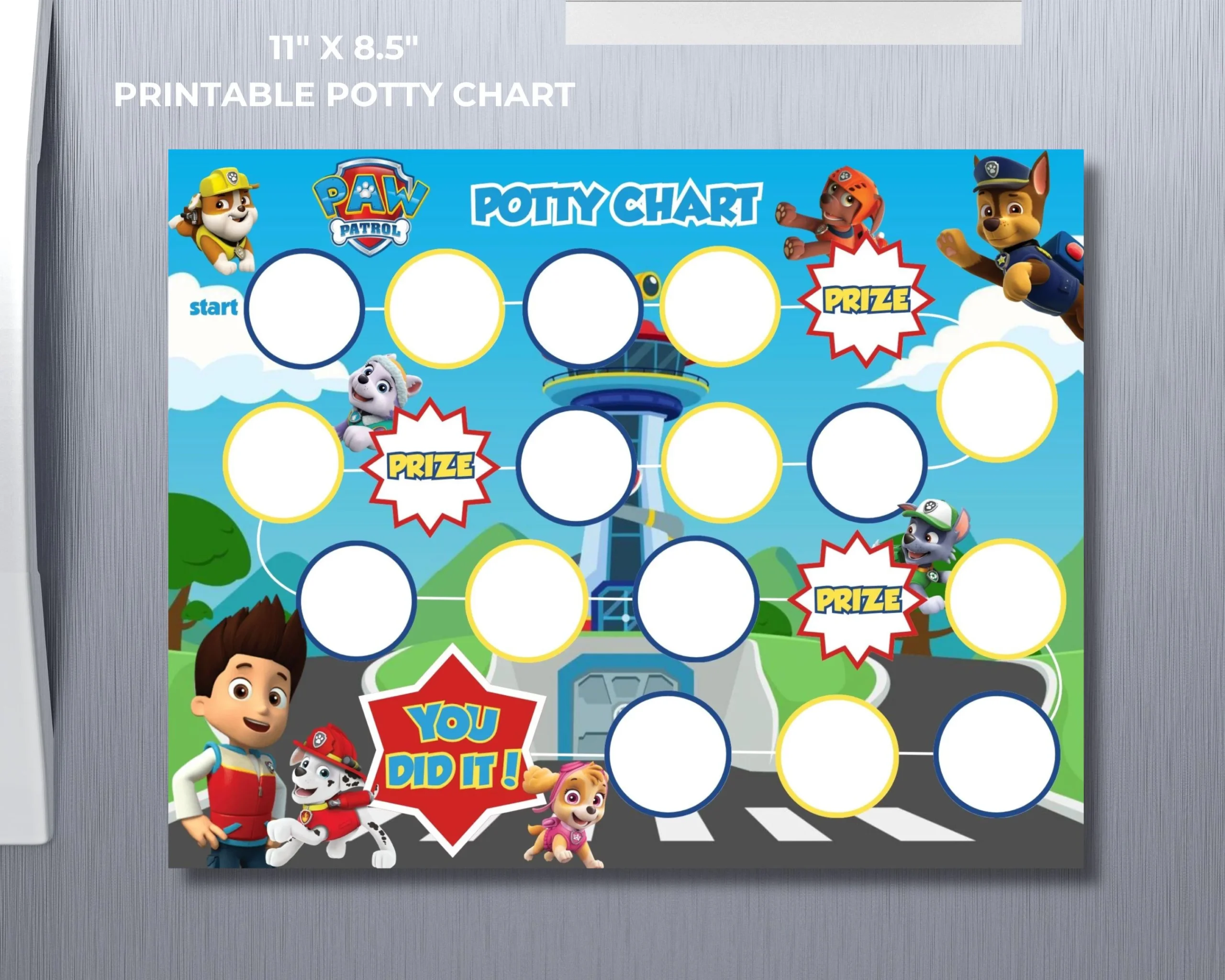 Paw Patrol Potty Training Chart Set Stickers Certificate PDF Downloadable Printable Etsy