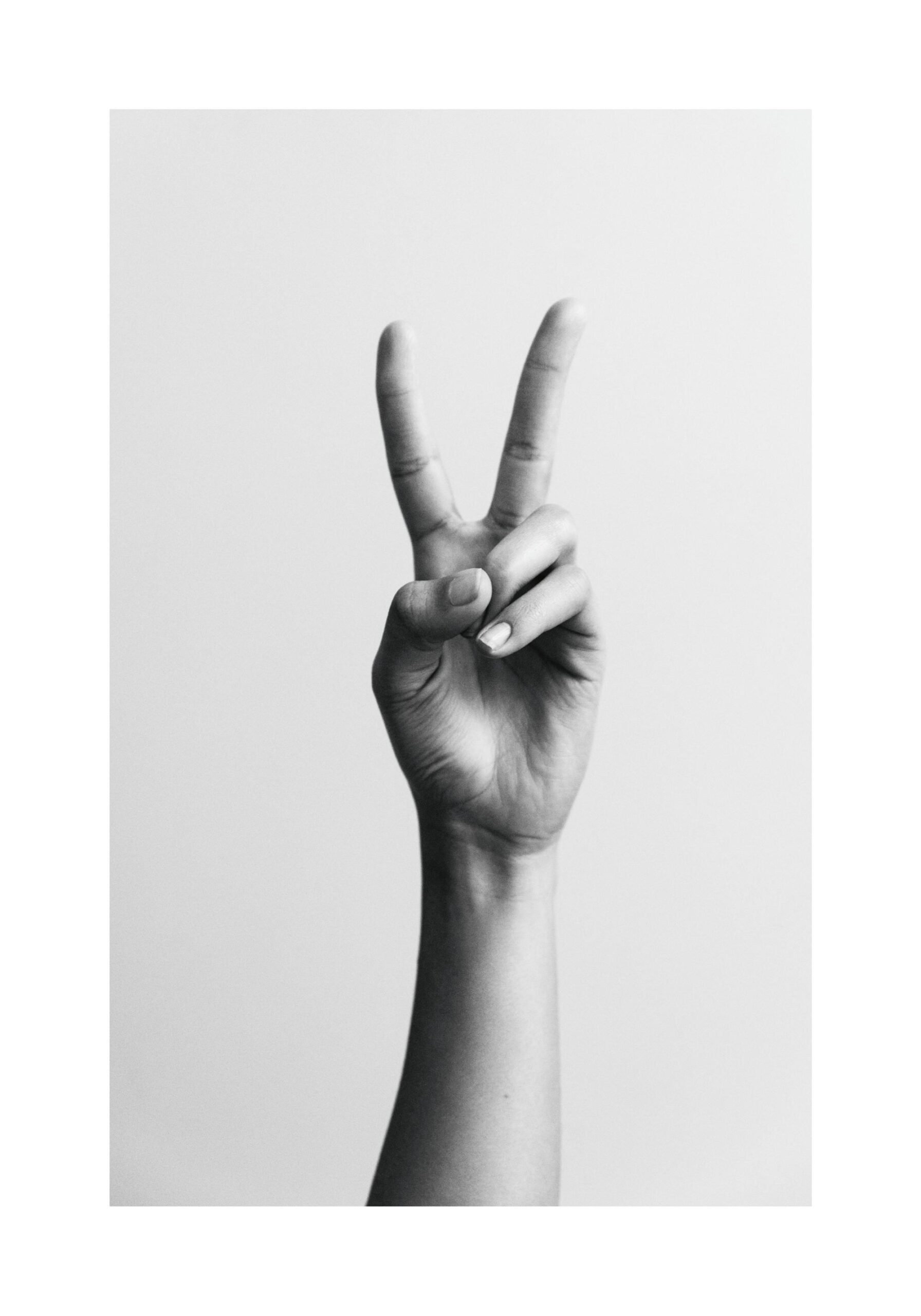 Peace Sign Print Black And White Poster Desenio