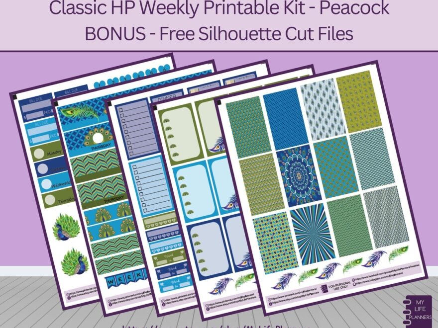 Peacock Planner Stickers Classic Happy Planner Printable PDF Silhouette Etsy
