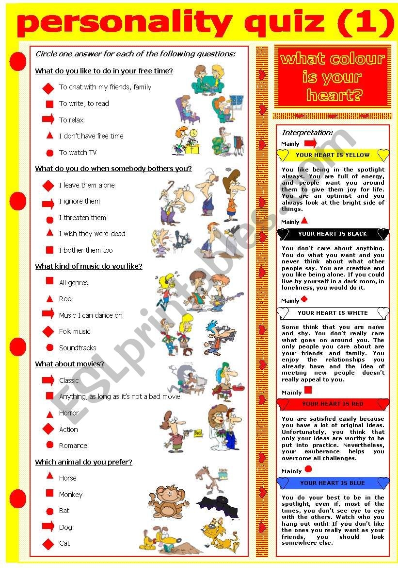 Printable Personality Quizzes For Students Printable Personality Quizzes For Students