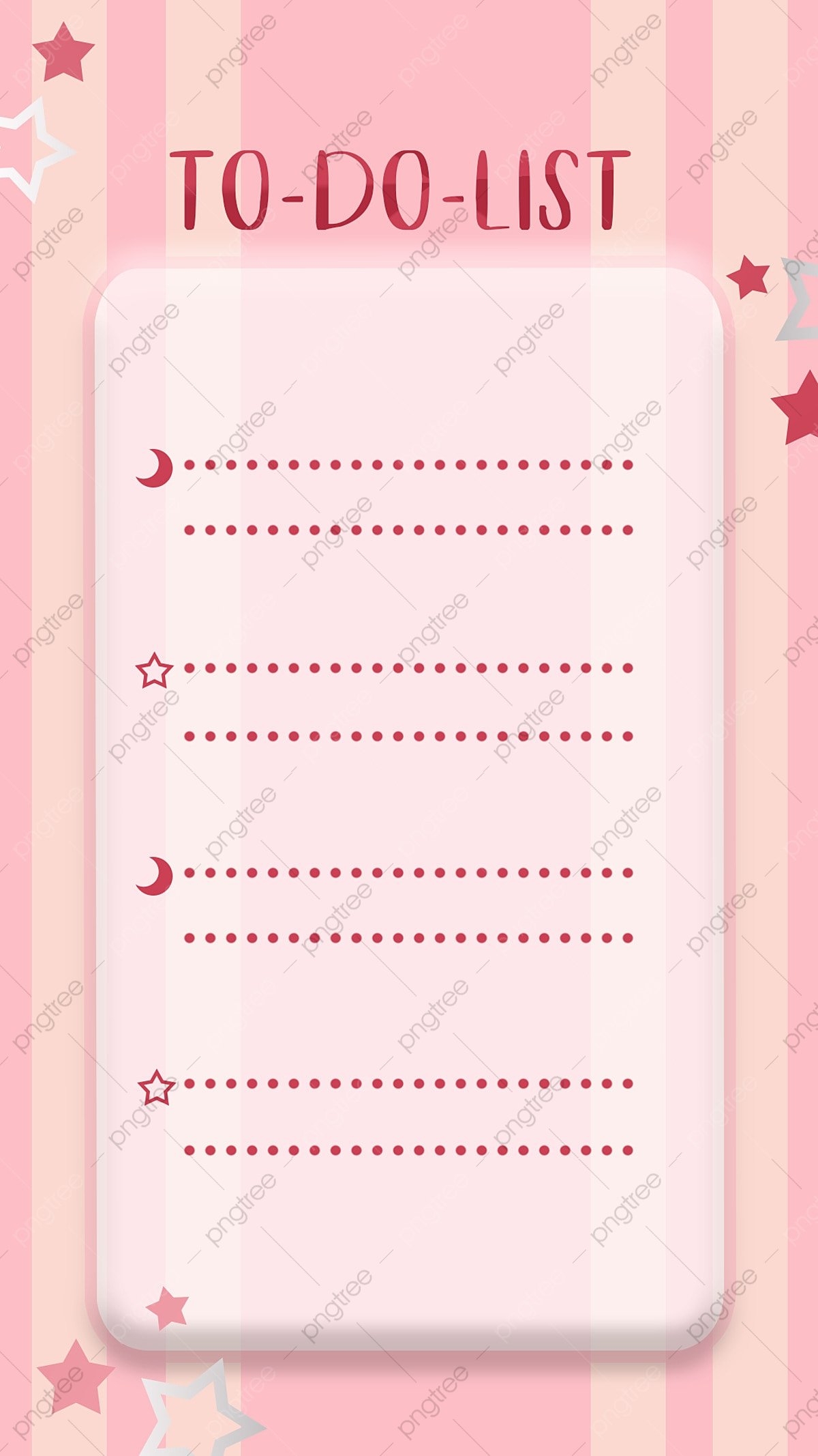 Pink Star And Moon Planner To Do List Cartoon Cute Template Download On Pngtree
