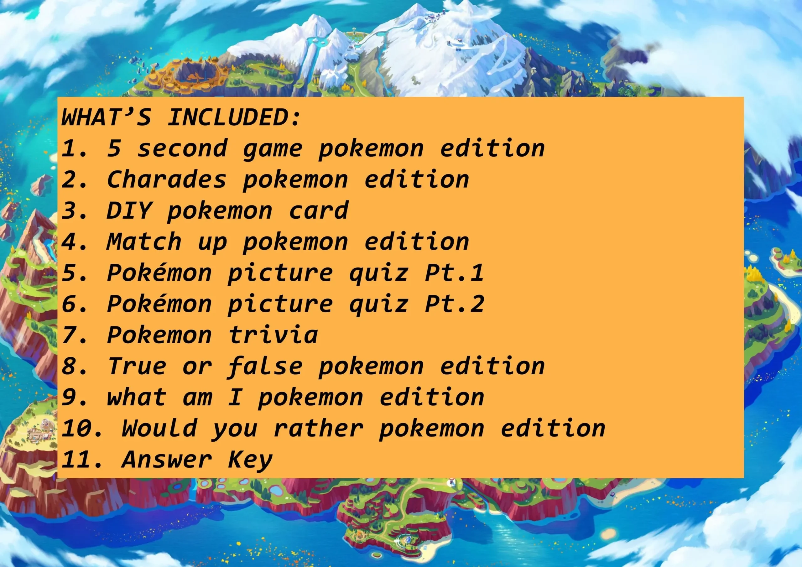 Pok mon Party Games Trivia Questions Pok mon Games Game Night Printable Instant Download Birthday Games Pokemon Activities Etsy