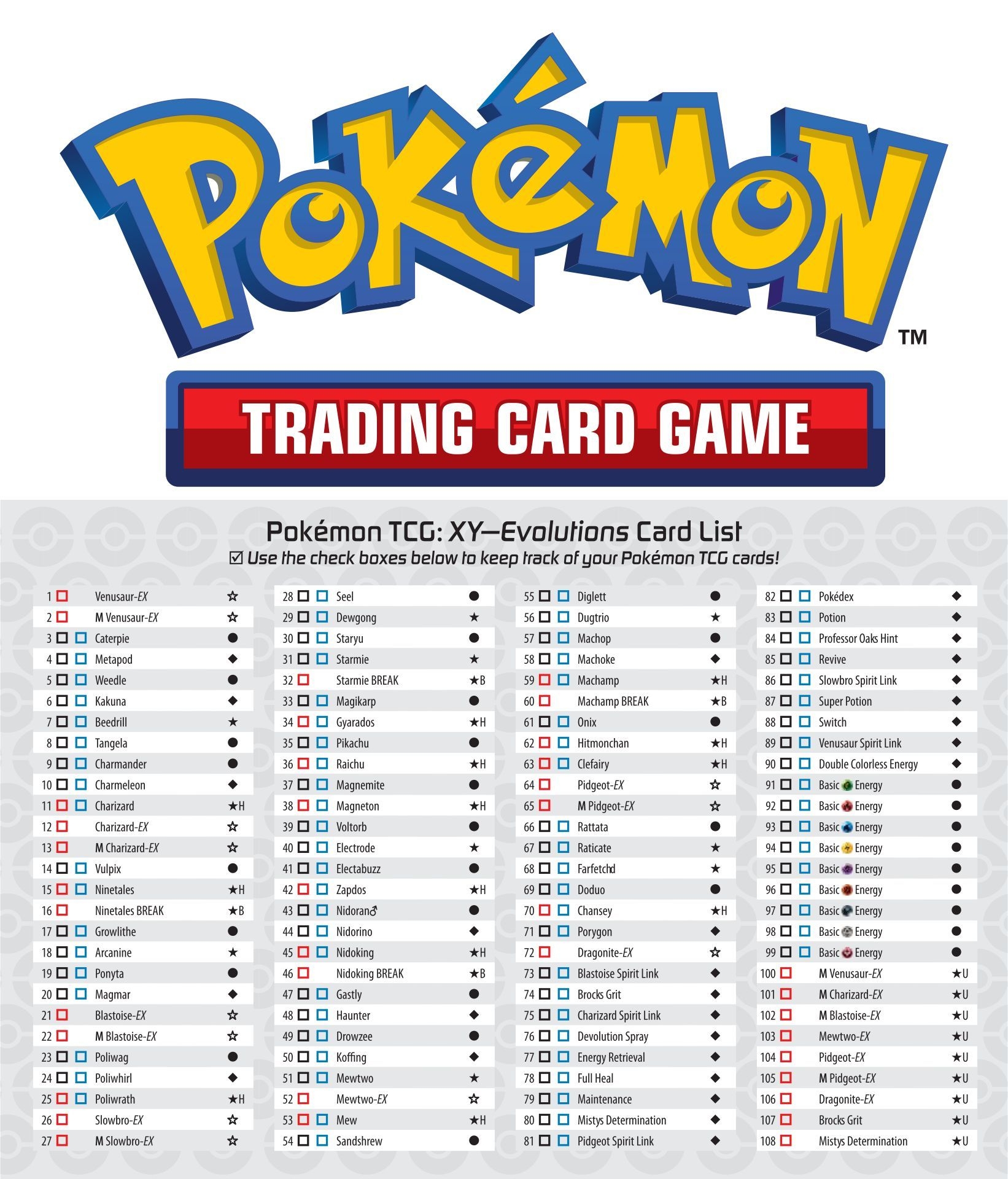 Pokemon Deck List Printable