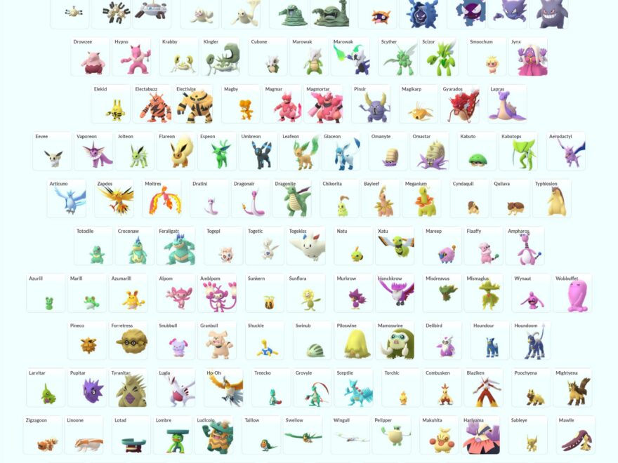 Pokemon Go Shiny List Full Shiny Checklist And How To Catch Shinies VG247