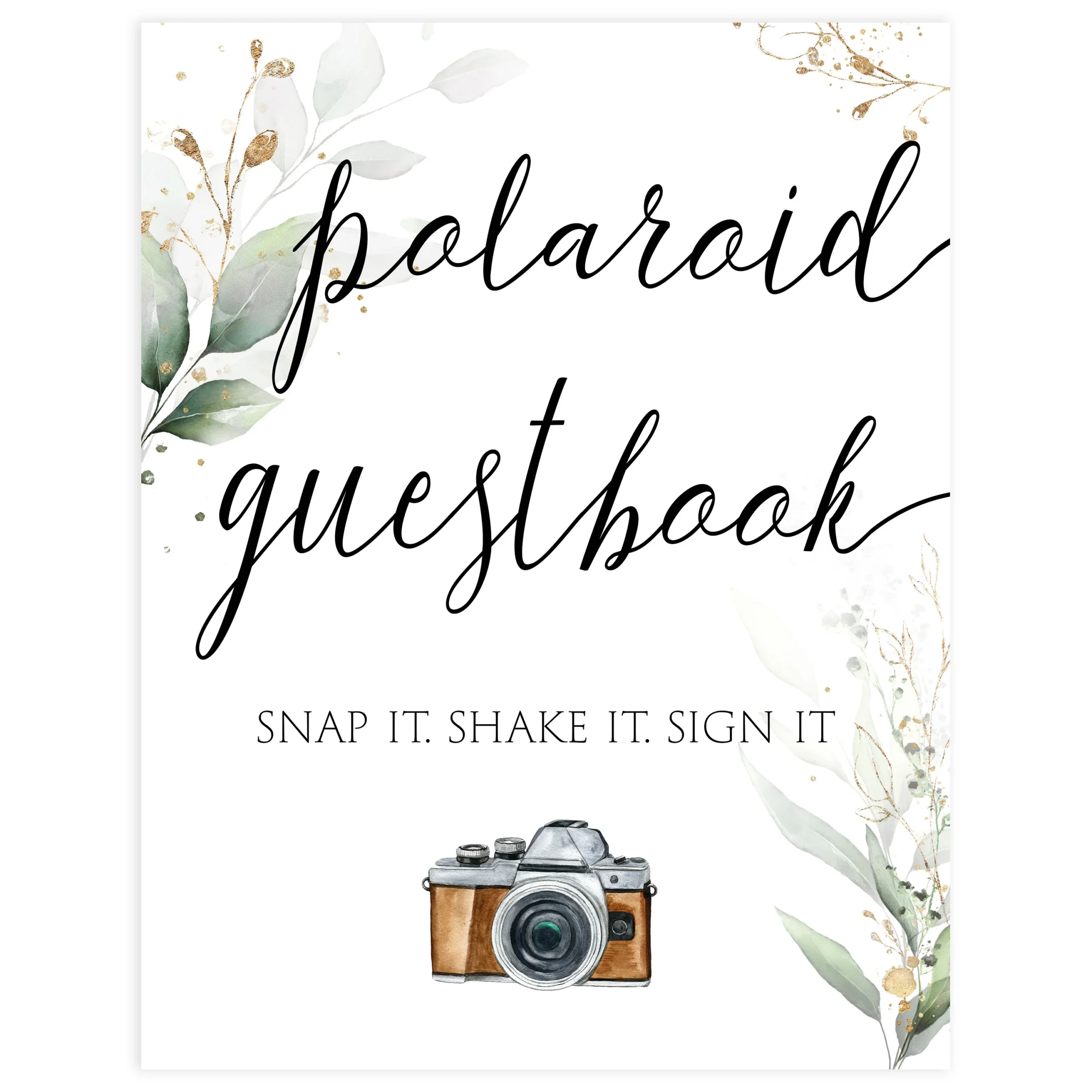 Polaroid Guest Book Sign Printable