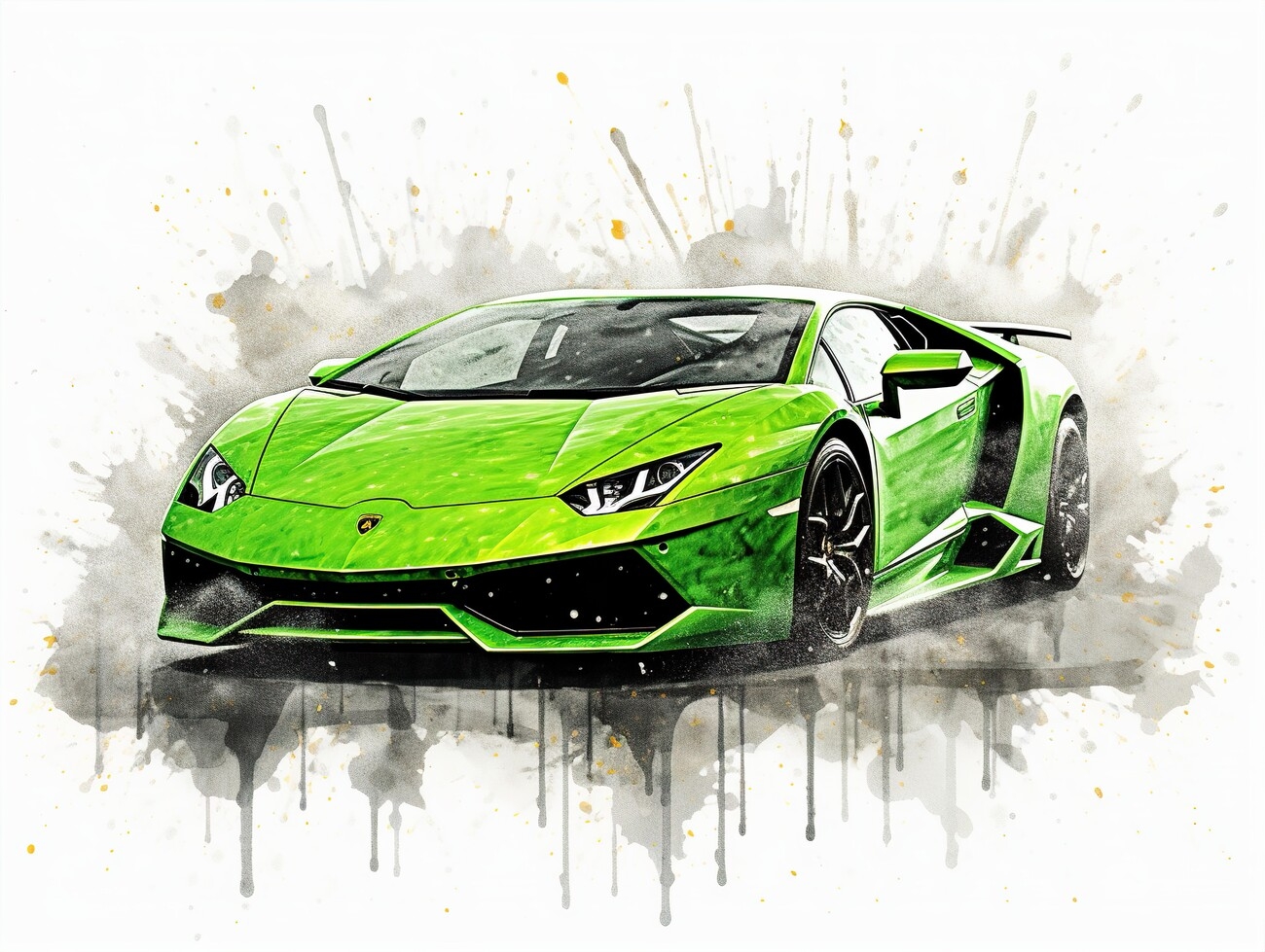 Poster Green Sport Car Lamborghini Wall Art 3 1 FREE Abposters