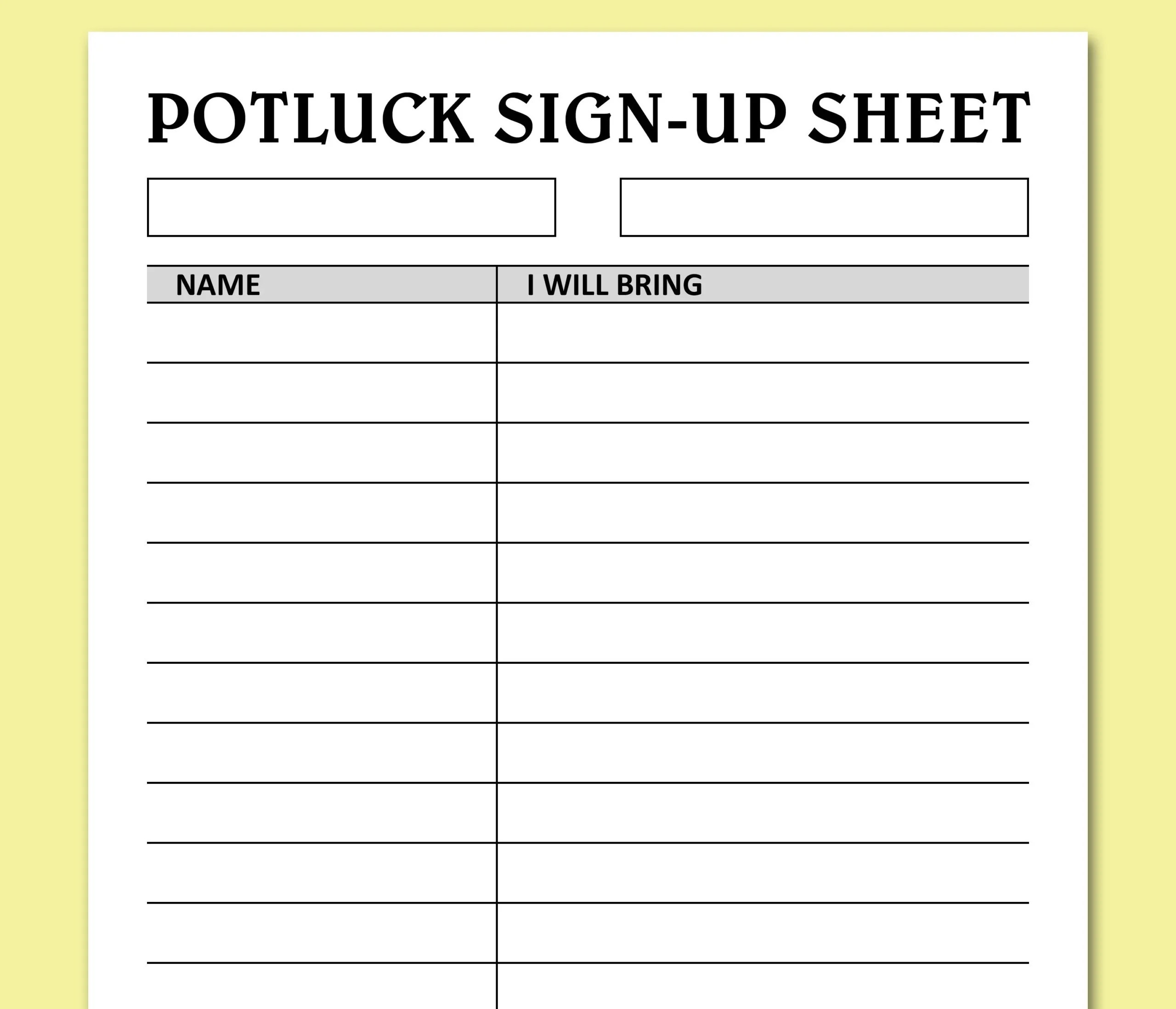 Potluck Sign Up Sheet Printable Holidays Events Potluck Brunch Dinner Party Food Signup Organizer Instant Download Letter A4 PDF Etsy