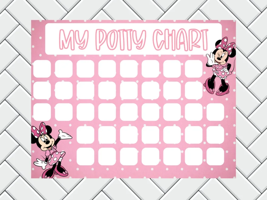 Potty Training Chart Sticker Chart Kids Reward Chart Minnie Mouse PNG Minnie Mouse Svg Etsy