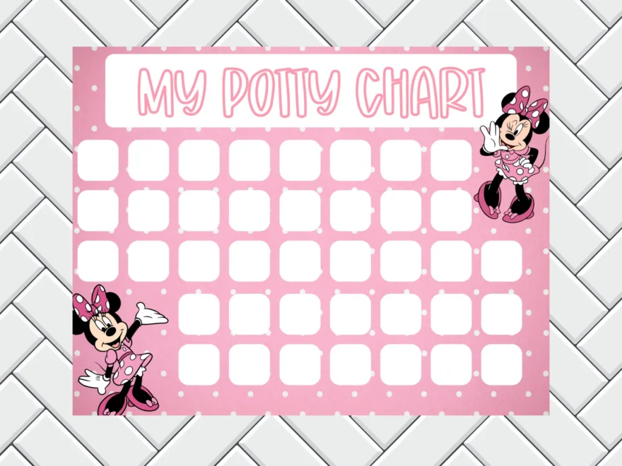 Potty Training Chart Sticker Chart Kids Reward Chart Minnie Mouse PNG Minnie Mouse Svg Etsy