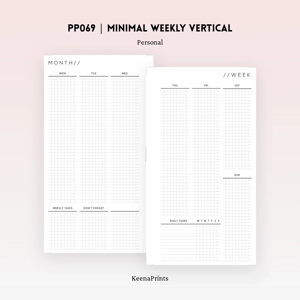 Vertical Daily Planner Printable