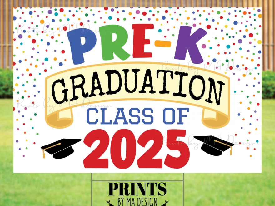 Pre k Graduation Sign Class Of 2025 Preschool Graduation Colorful Confetti Style PRINTABLE 24x36 2025 Grad Sign id Etsy
