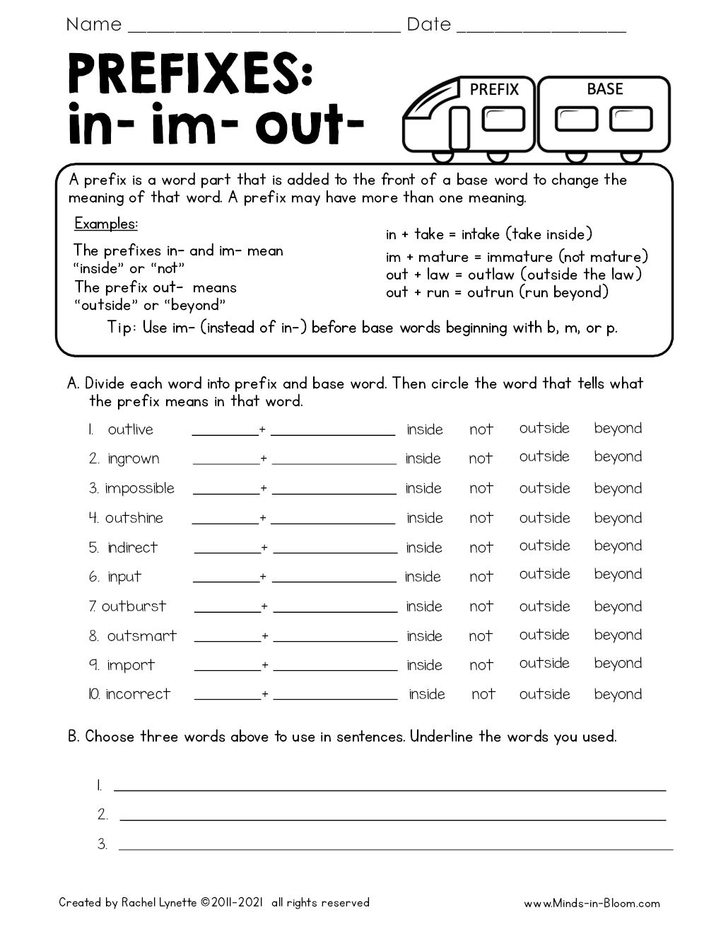 Prefixes And Meanings Printable Quiz Prefixes And Meanings Printable Quiz