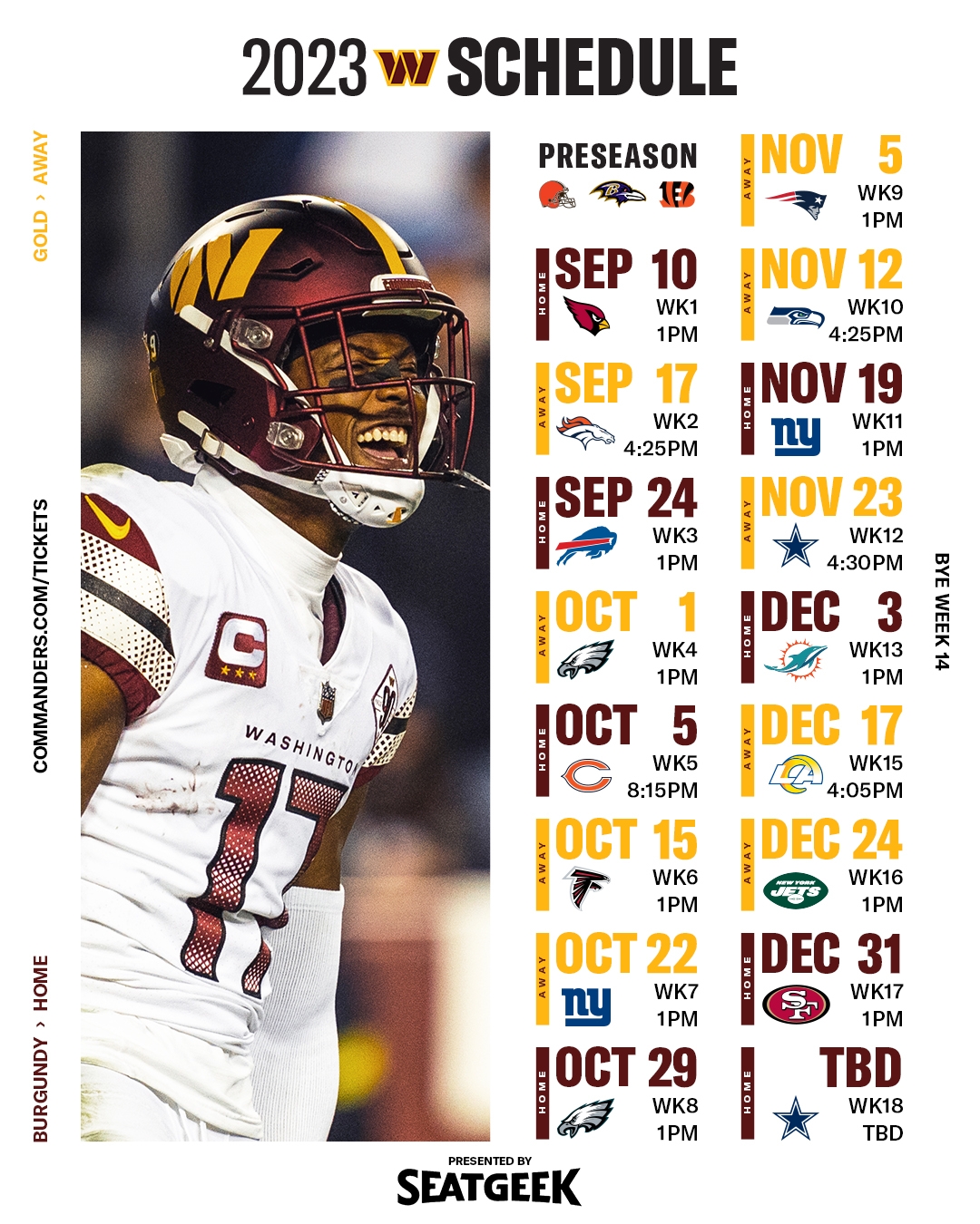 Printable 2023 2024 Washington Commanders Schedule Worksheets Library
