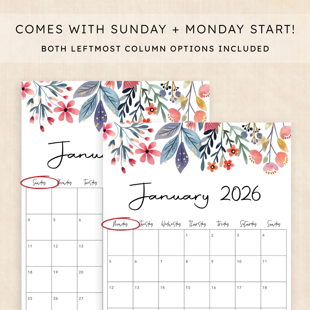 2026 Planner Printable Beautifully Tarnished Calendar
