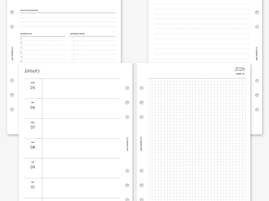 PRINTABLE 2026 WEEKLY WO2P With Grid MAY PAPER CO