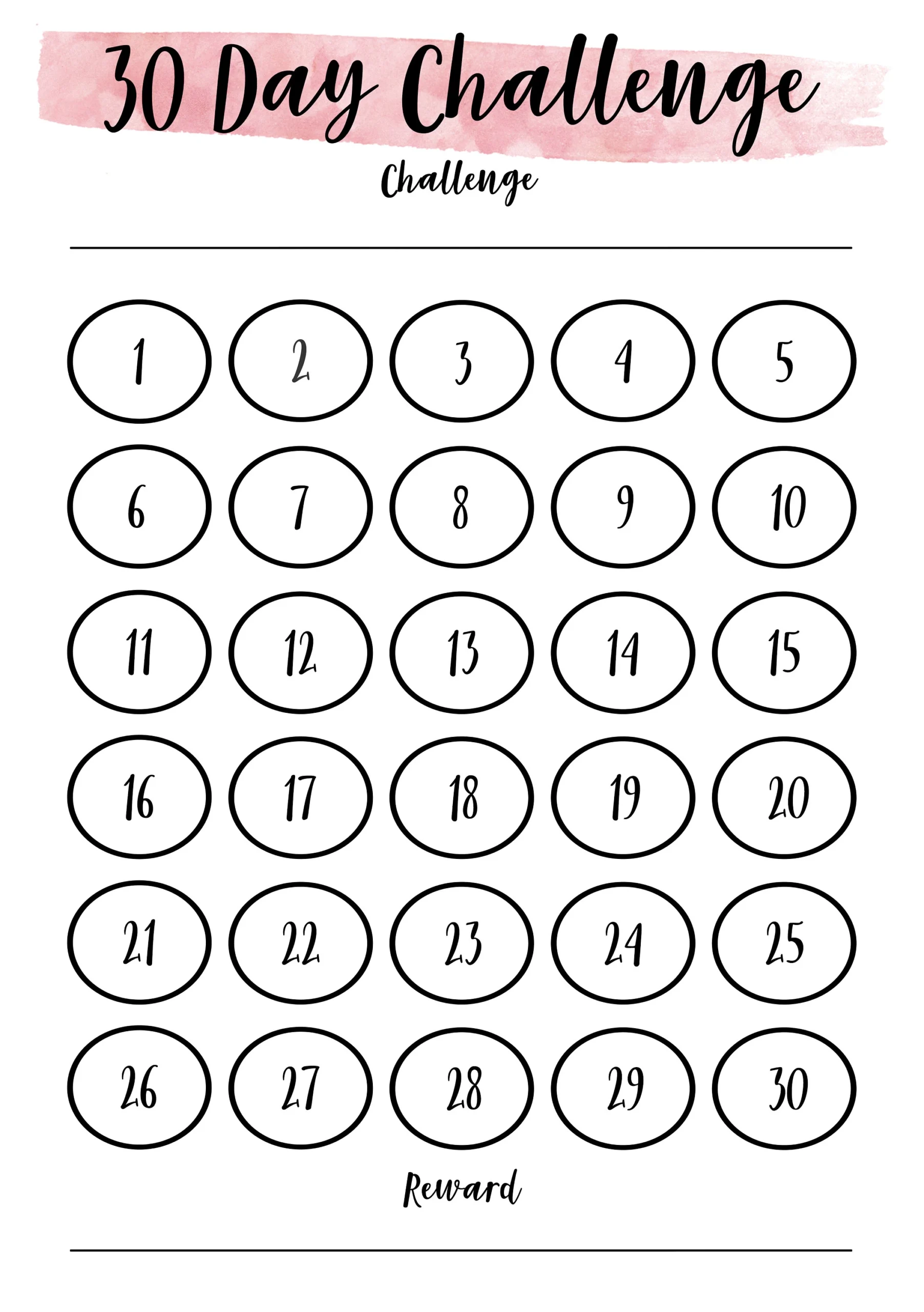 Printable 30 Day Challenge Chart Digital 30 Day Habit Tracker 30 Day Challenge Tracker Fitness Challenge Savings Challenge Work Out Etsy Israel