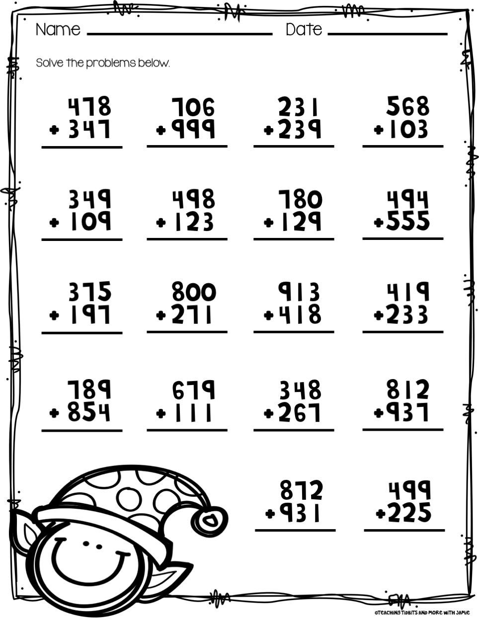 3rd Grade Math Sheets Printable