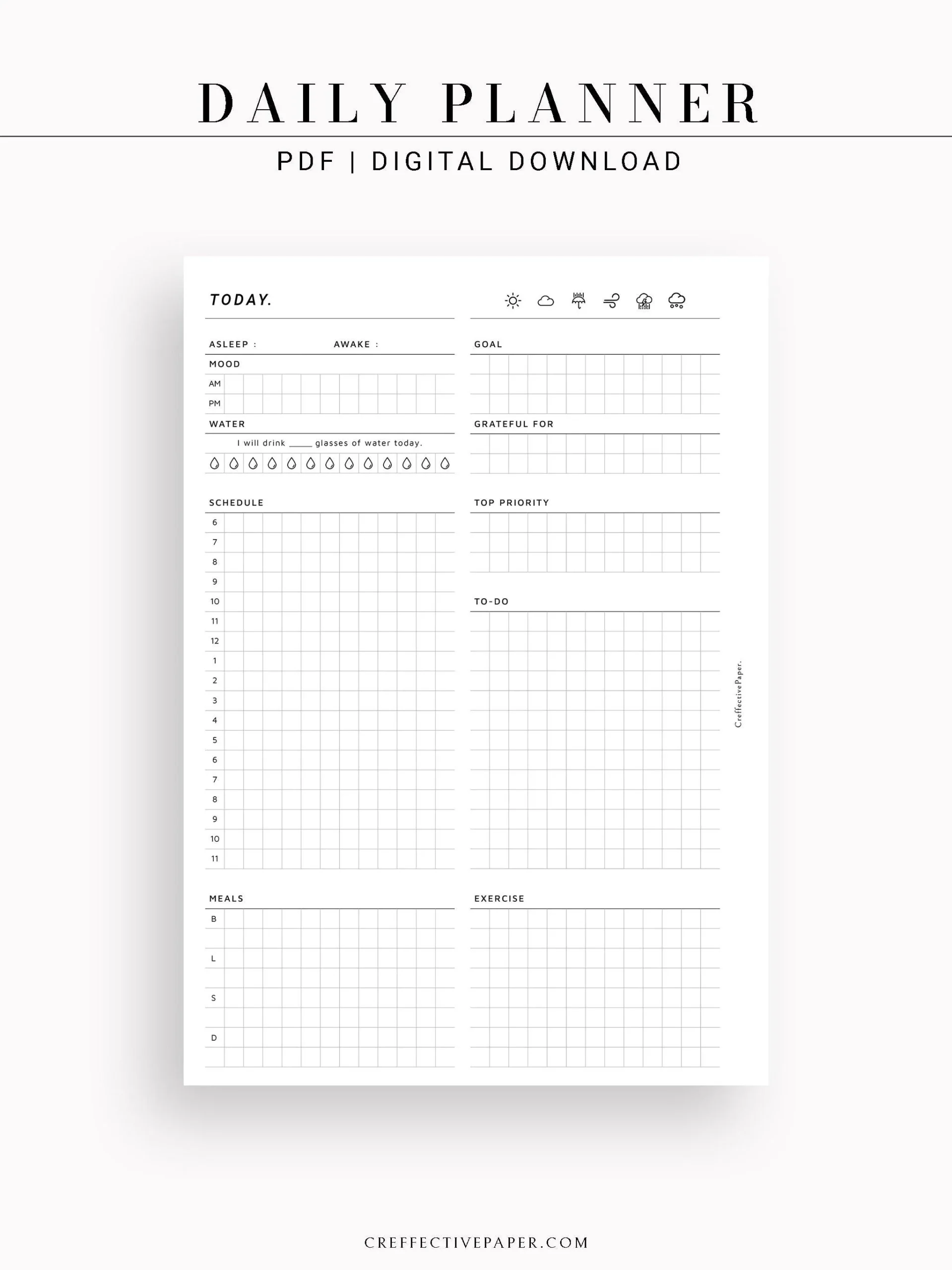 Printable A5 Planner Inserts CreffectivePaper Printable A5 Planner Inserts CreffectivePaper