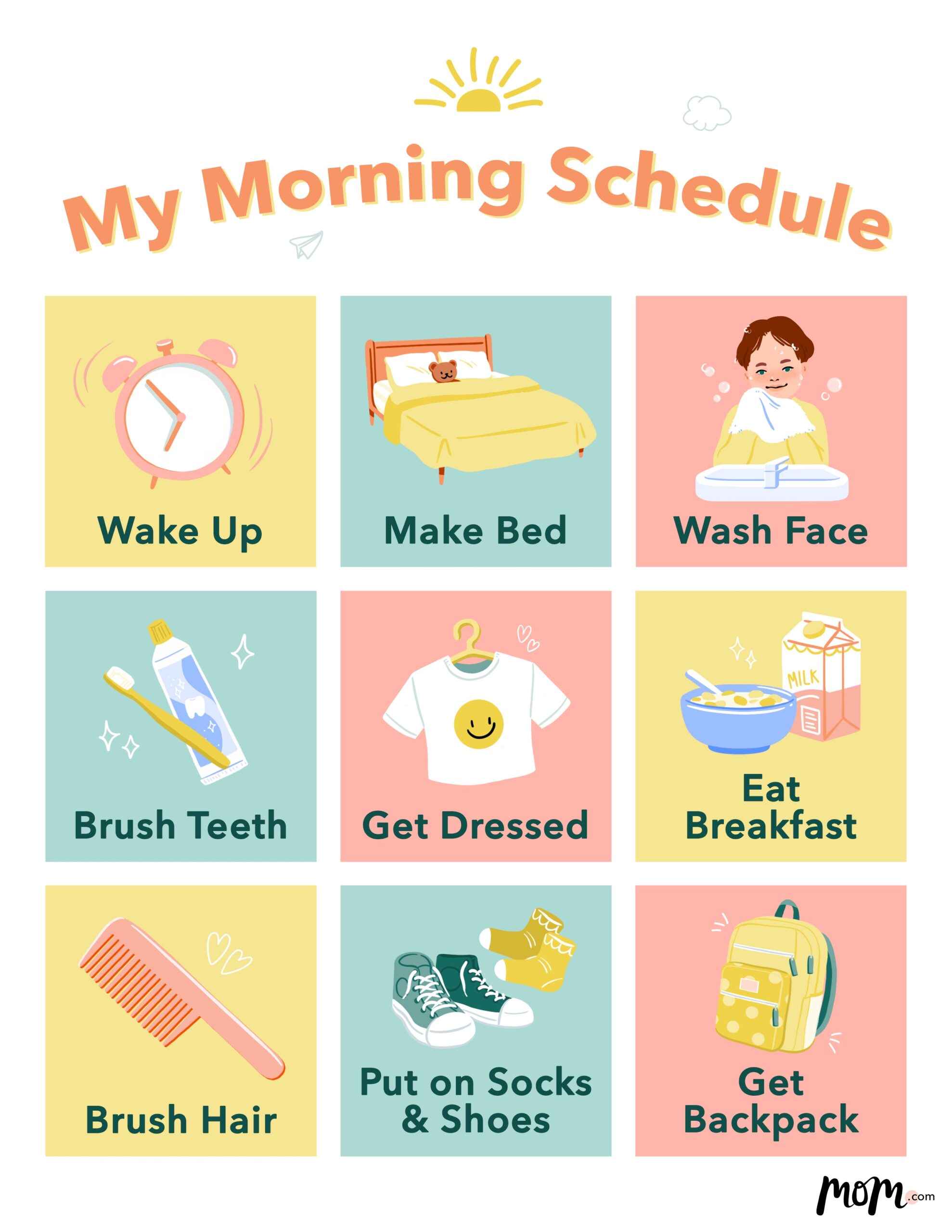Visual School Schedule Printables