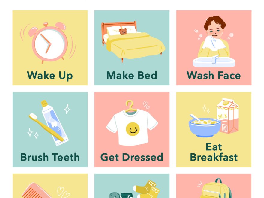 Printable Back to School Morning Visual Schedule For Kids