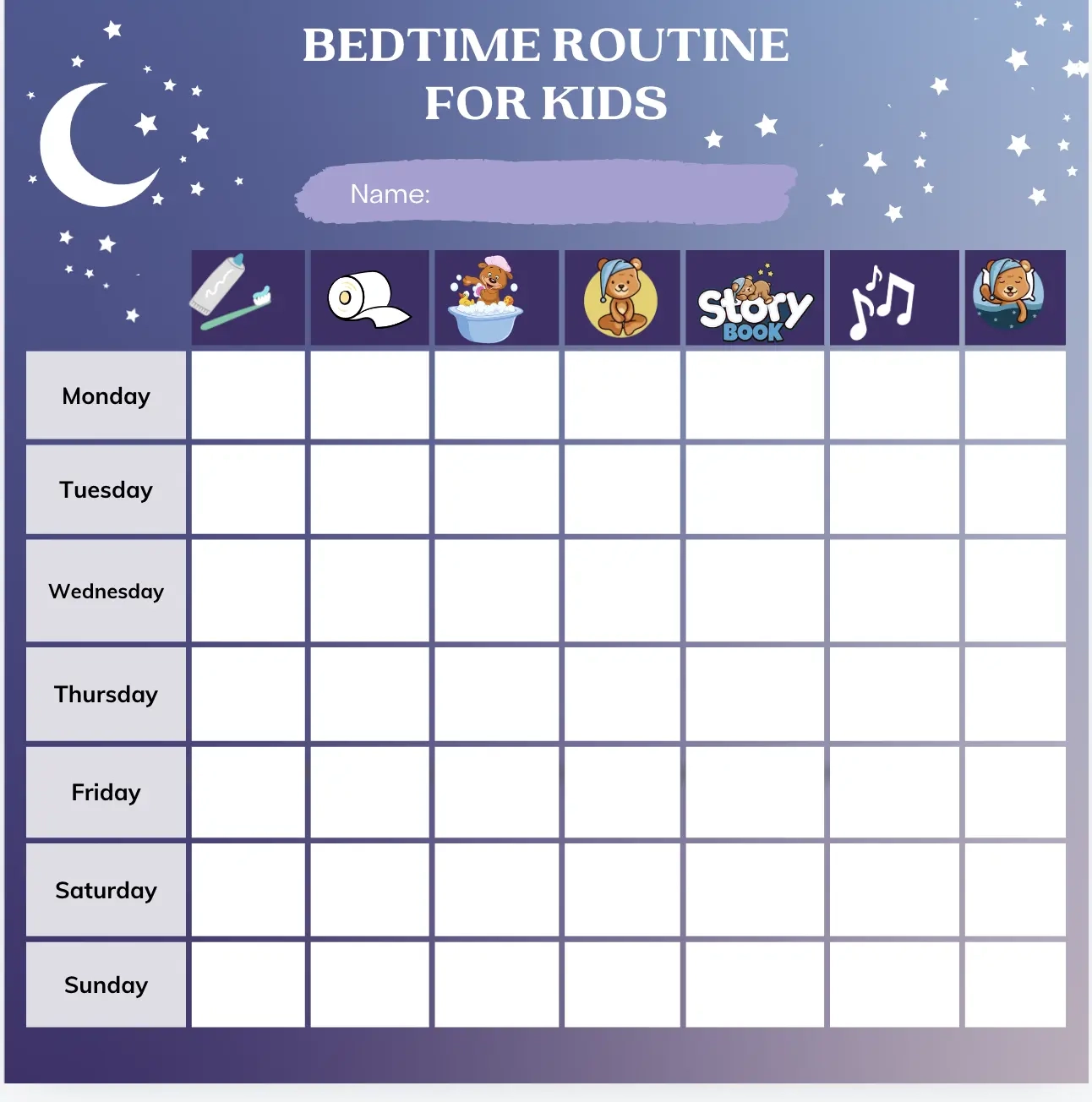 Bedtime Visual Schedule Printable Bedtime Visual Schedule Printable