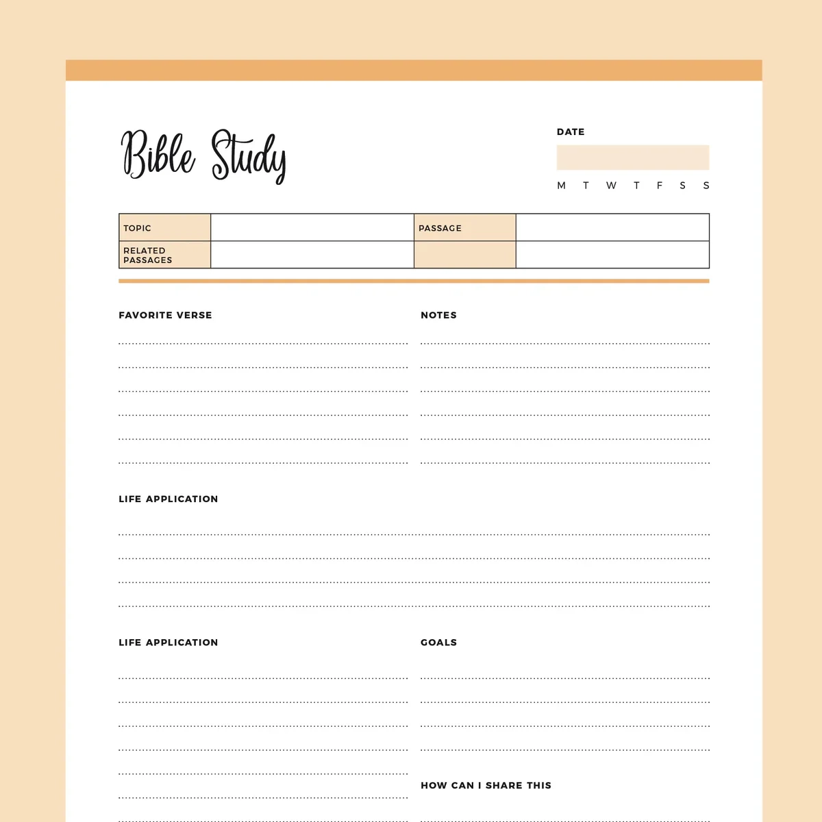 Bible Study Planner Printable