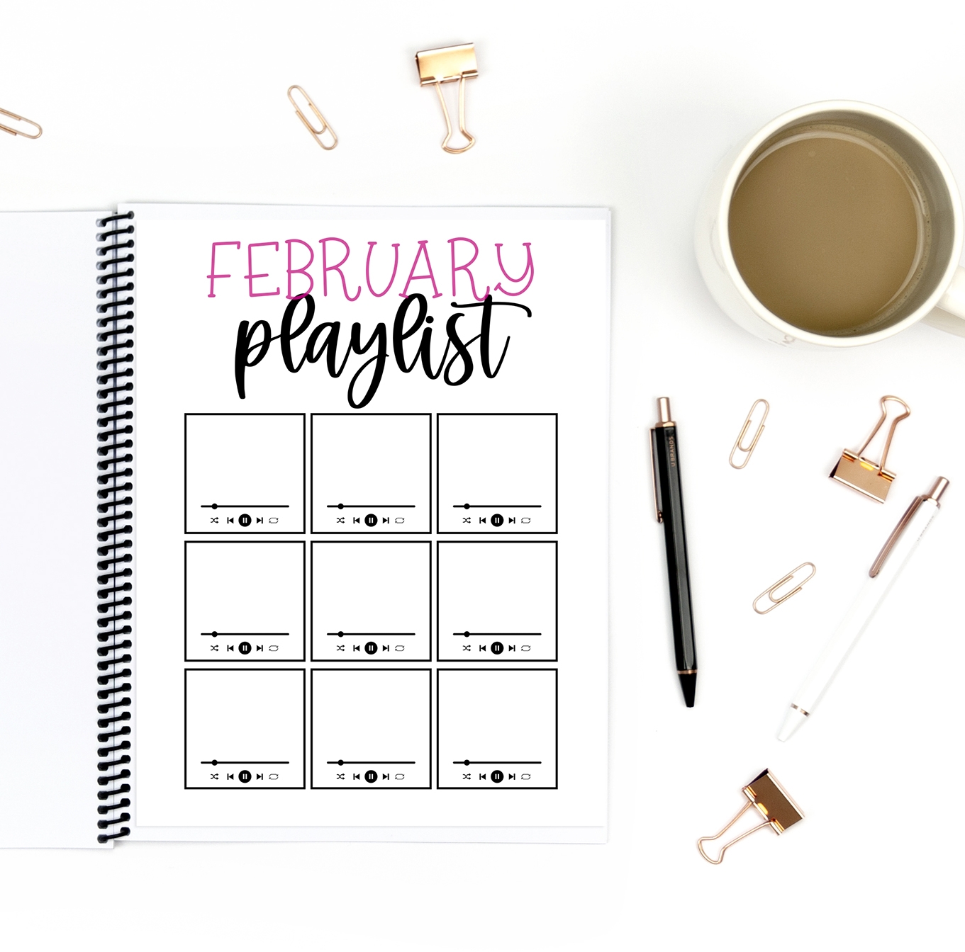 Printable Bullet Journal Playlist Pineapple Paper Co 